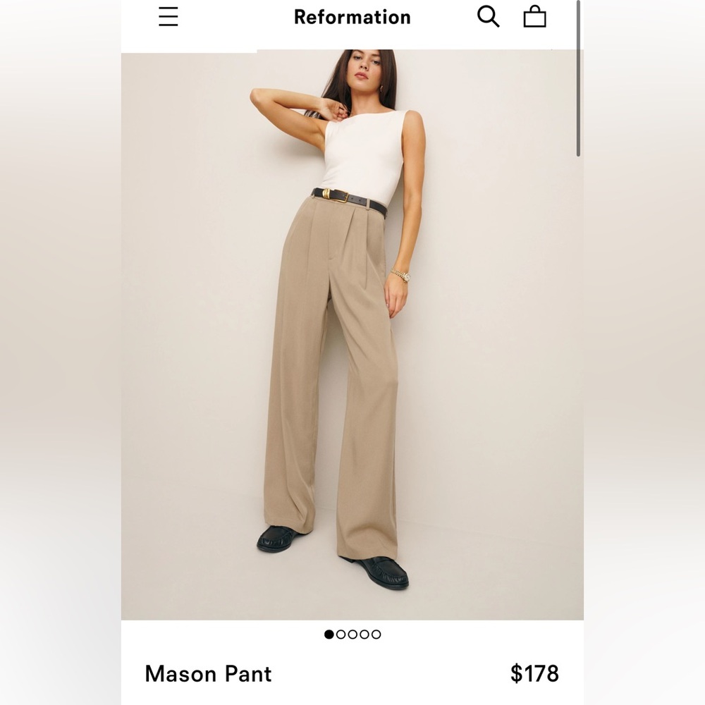 Reformation Mason Pant
Color: Khaki size 2